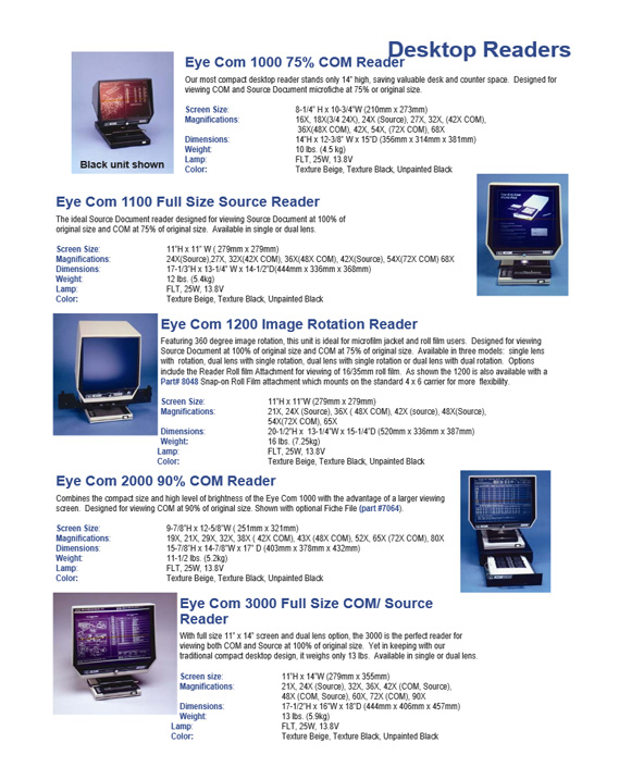 Eye Com Microfiche Readers